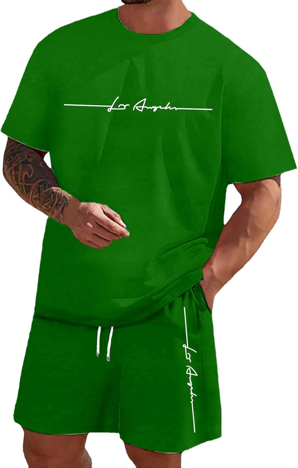 Zannycn Jogginganzug Herren Kurz Trainingsanzug Aufdruck Zweiteiliges Set Freizeit Sportanzug 2 Teiler Lässig Tshirt Und Short Bequeme Freizeitanzug Männer