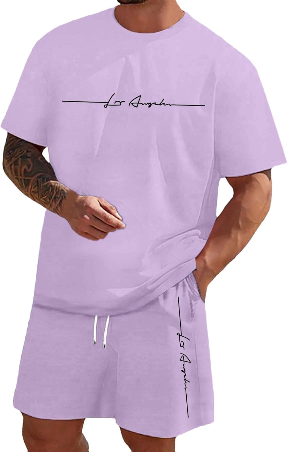 Zannycn Jogginganzug Herren Kurz Trainingsanzug Aufdruck Zweiteiliges Set Freizeit Sportanzug 2 Teiler Lässig Tshirt Und Short Bequeme Freizeitanzug Männer